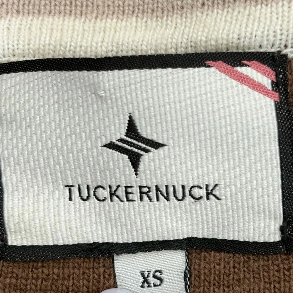 Tuckernuck Brown Cardigan with Cream Trim